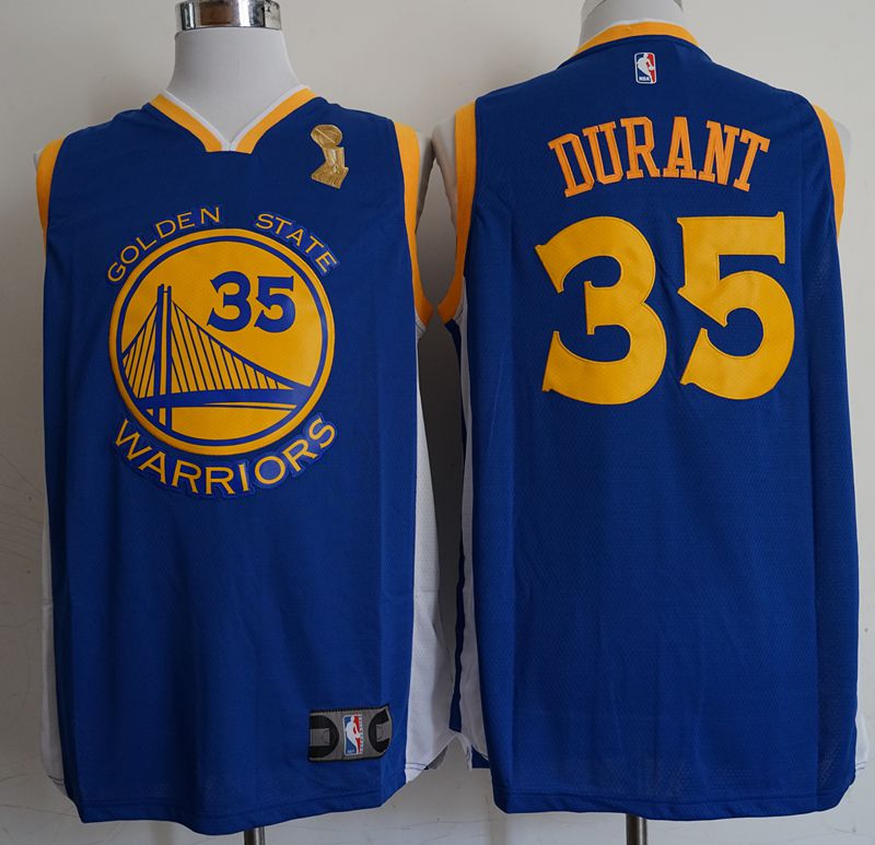 Men Golden State Warriors #35 Durant Blue Champion Game Nike NBA Jerseys->denver nuggets->NBA Jersey